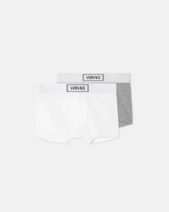 2-pack ribbade badbyxor i bomullsjersey för barn
