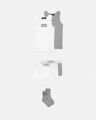 2-pack ribbade badbyxor i bomullsjersey för barn