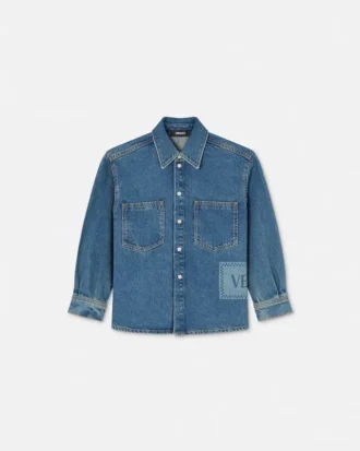 90-tals vintage-logotyp denimskjorta för barn