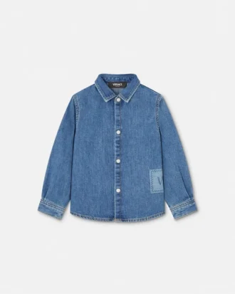 90-tals vintage-logotyp denimskjorta för barn