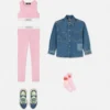90-tals vintage-logotyp denimskjorta för barn