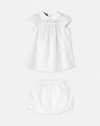 Baby Devoré bomullspoplin-klänningsset