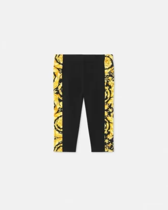Baby leggings i stretchig bomullsjersey med tryck