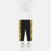 Baby leggings i stretchig bomullsjersey med tryck
