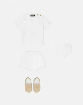 Baby-set i bomullsjersey med dekorationer