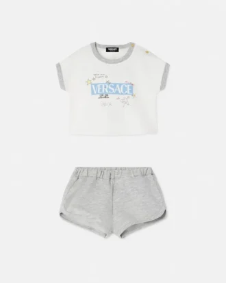 Baby-set i bomullsjersey med tryck