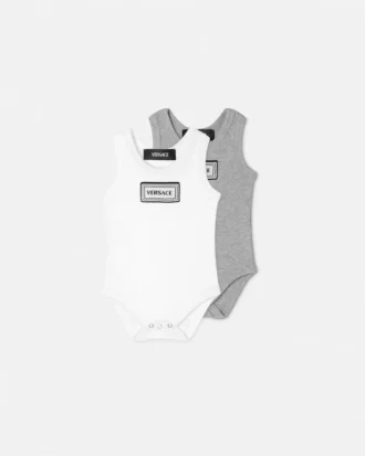 Babybodysuit i ribbad bomull, 2-pack