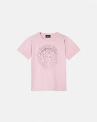 Barn T-shirt i bomullsjersey med tryck och dekorationer