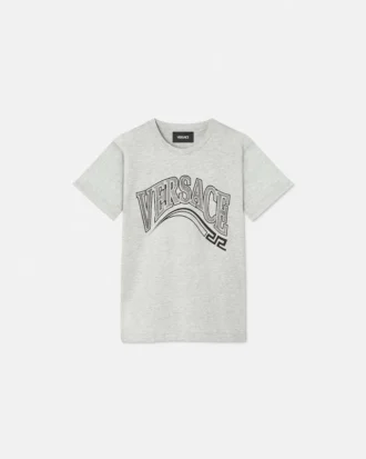 Barn T-shirt i bomullsjersey med tryck och dekorationer