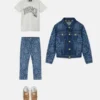 Barn T-shirt i bomullsjersey med tryck och dekorationer