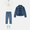 Barn T-shirt i bomullsjersey med tryck och dekorationer