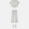 Barnbyxor i tryckt silkes-twill Barnbyxor i tryckt silkes-twill