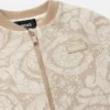 Barnjacka i jacquardbomullsjersey med dragkedja