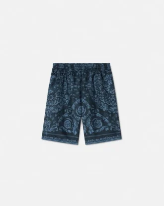 Barnshorts i tryckt silkes twill