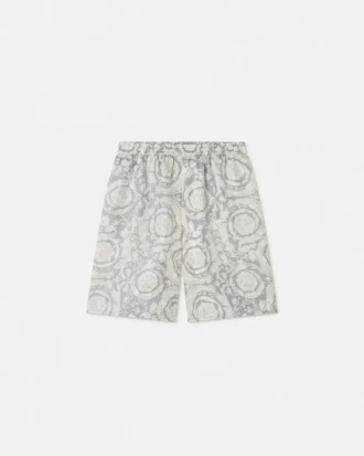Barnshorts i tryckt silkes twill