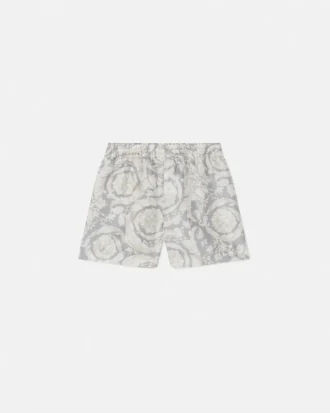 Barnshorts i tryckt silkes twill