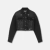 Blommig V-Emblem-jeansjacka Blommig V-Emblem-jeansjacka