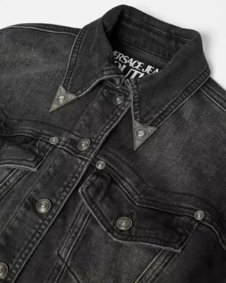 Blommig V-Emblem-jeansjacka Blommig V-Emblem-jeansjacka