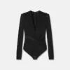 Bodysuit i crepe med djup V-ringning Bodysuit i crepe med djup V-ringning
