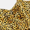 Bodysuit i silke med cheetah-mönster