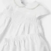 Broderad bomullspoplin-klänning för baby