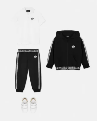 Broderade sweatpants i bomullsjersey för barn