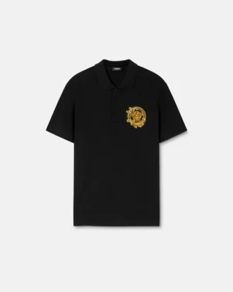 Broderad polo i bomullspiqué