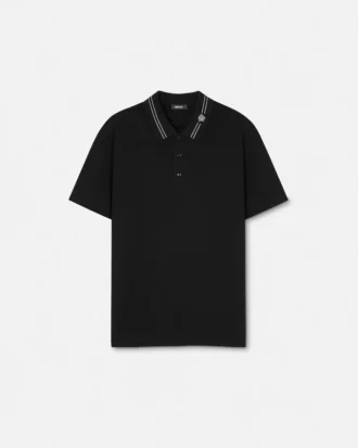 Broderad polo i bomullspiqué