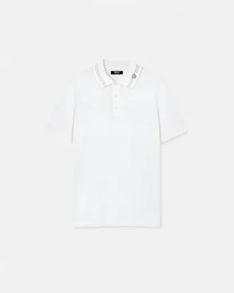 Broderad polo i bomullspiqué