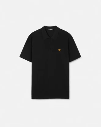 Broderad polo i bomullspiqué