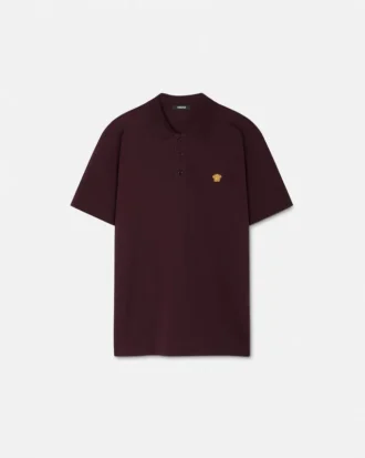 Broderad polo i bomullspiqué