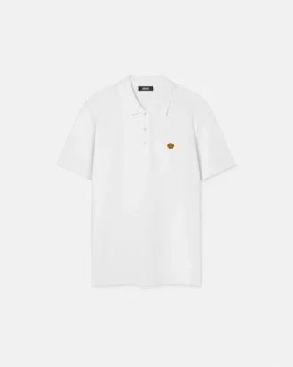 Broderad polo i bomullspiqué