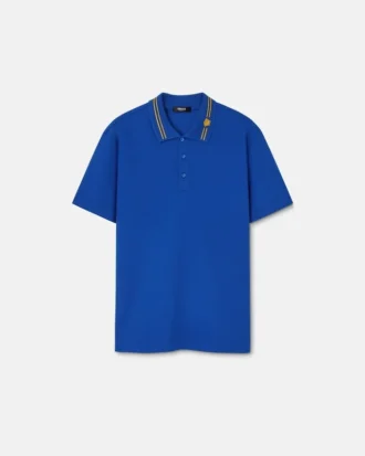 Broderad polo i bomullspiqué