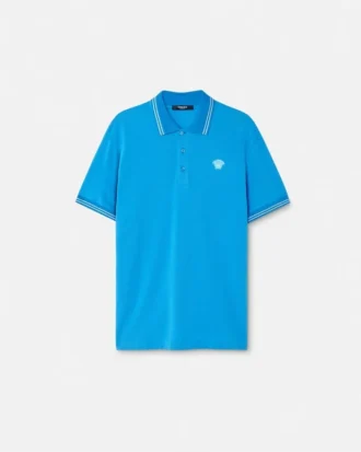 Broderad polo i bomullspiqué