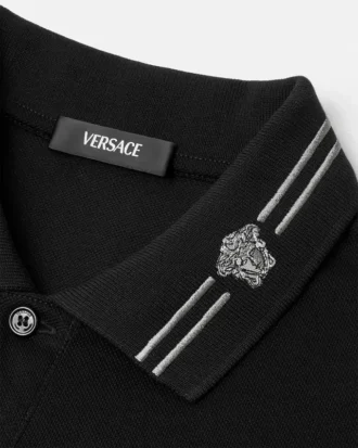 Broderad polo i bomullspiqué