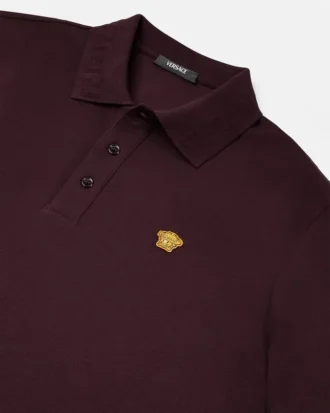 Broderad polo i bomullspiqué