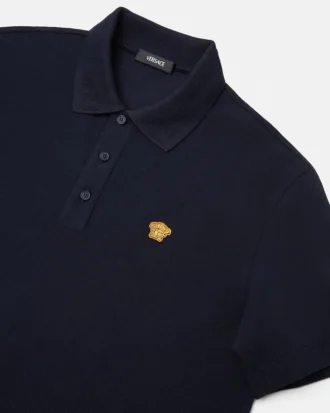 Broderad polo i bomullspiqué