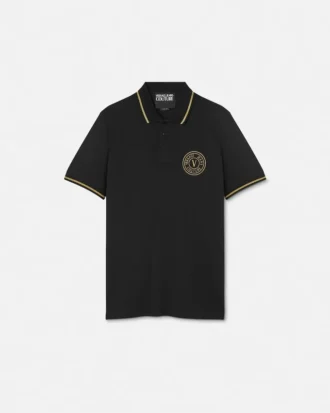 Broderad polotröja med V-Emblem