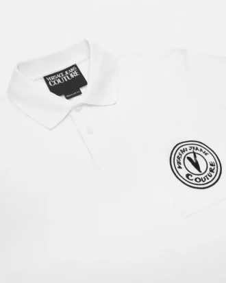 Broderad polotröja med V-Emblem
