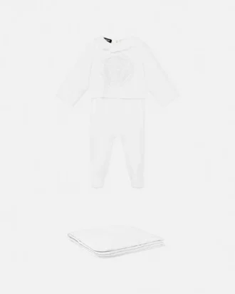 Broderad pyjamas i bomullsjersey för spädbarn Broderad pyjamas i bomullsjersey för spädbarn