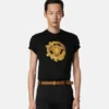 Broderad slim fit-T-shirt i bomullsjersey