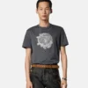 Broderad slim fit-T-shirt i bomullsjersey