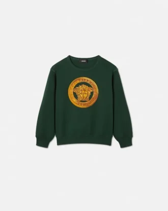 Broderad sweatshirt i bomullsjersey för barn