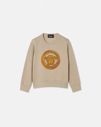 Broderad sweatshirt i bomullsjersey för barn