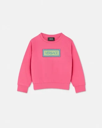Broderad sweatshirt i bomullsjersey för barn