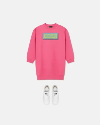 Broderad sweatshirt i bomullsjersey för barn