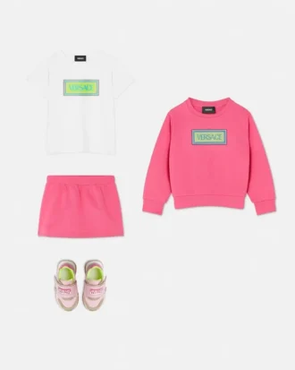 Broderad sweatshirt i bomullsjersey för barn