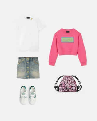 Broderad sweatshirt i bomullsjersey för barn