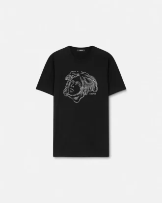 Broderad T-shirt i bomullsjersey