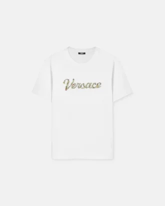 Broderad T-shirt i bomullsjersey